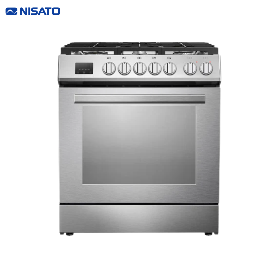 Estufa con Horno 5 Quemadores 30" Silver Pro Semi Profesional Nisato NE-7864DGAZ9 NISATO