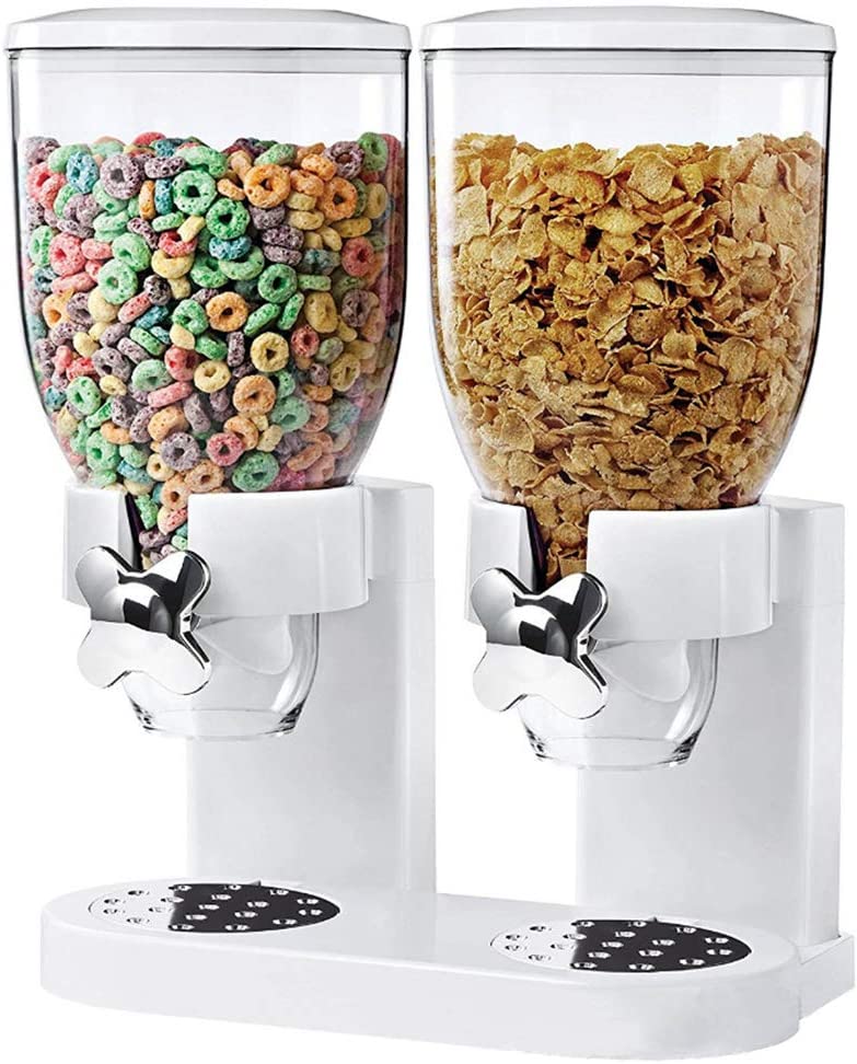 Dispensador de Cereales o Granos de 2 Cabezales Blanco o Negro 89377