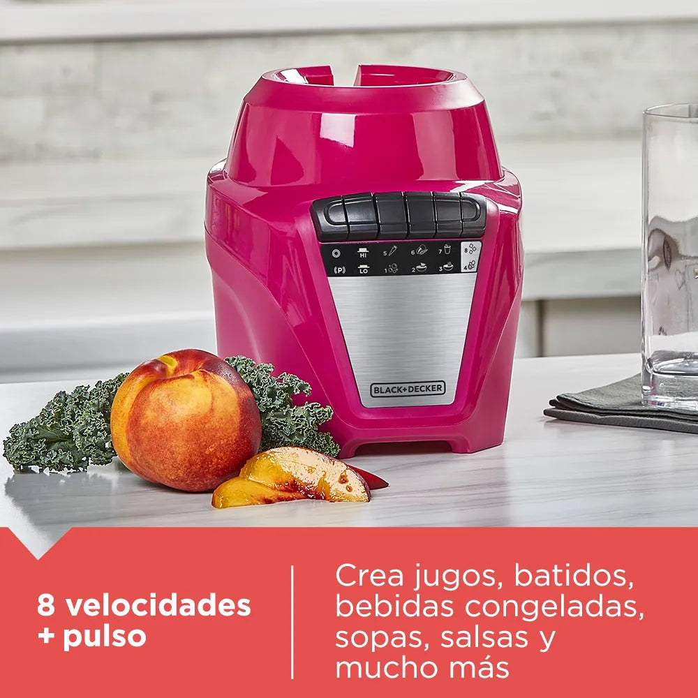 Licuadora Jarra Plástica 1.65LT 700W 8 Velocidades Magenta Black and Decker BL0877-1PDLA BLACK + DECKER