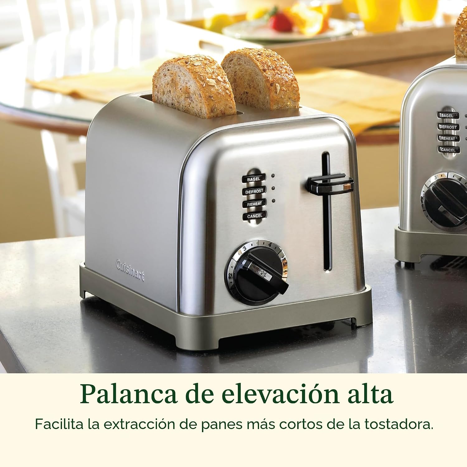 Tostadora Metálica Clásica de 2 Rebanadas Acero Inoxidable | Cuisinart CPT-160C