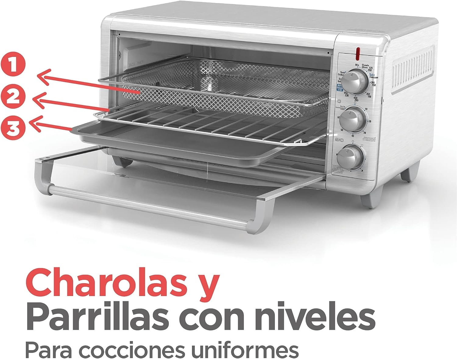 Horno con Freidora de Aire Extra Amplio Black and Decker TO3265XSSLA BLACK + DECKER