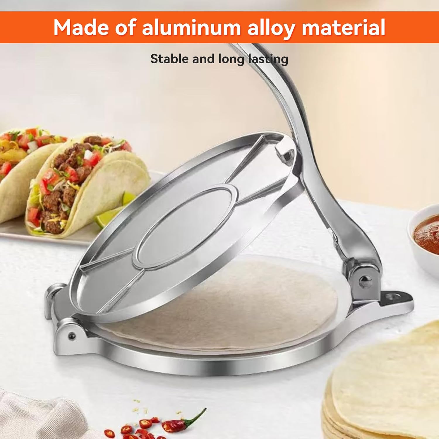 Tortillera de Aluminio 16cm BP-2318 Prensa para tortilla. Tacos. Selecto