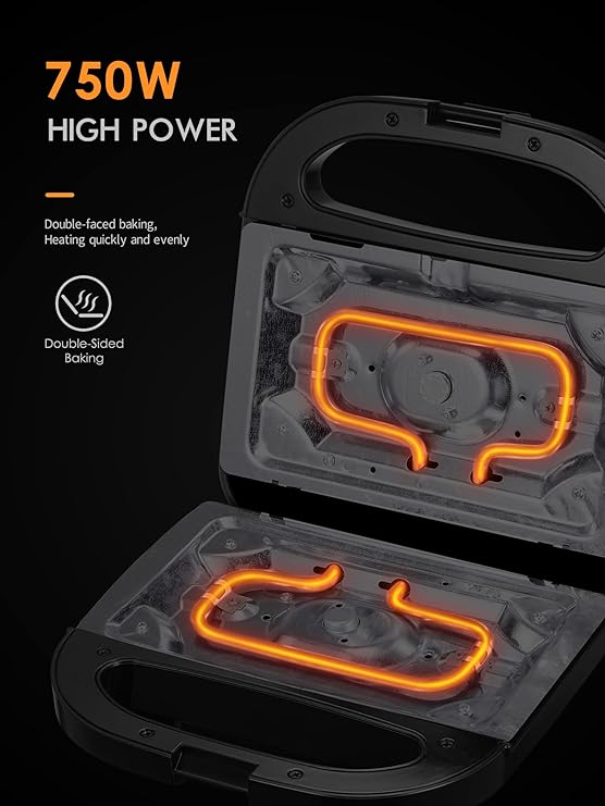 Sandwichera Eléctrica de 2 Puestos 750W Lotus LT-9822