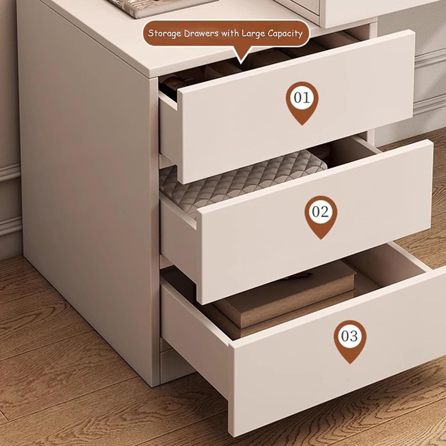 Tocador Blanco 5 Gaveteros No Incluye Espejo 73x130x40cm SZT007803 Selecto