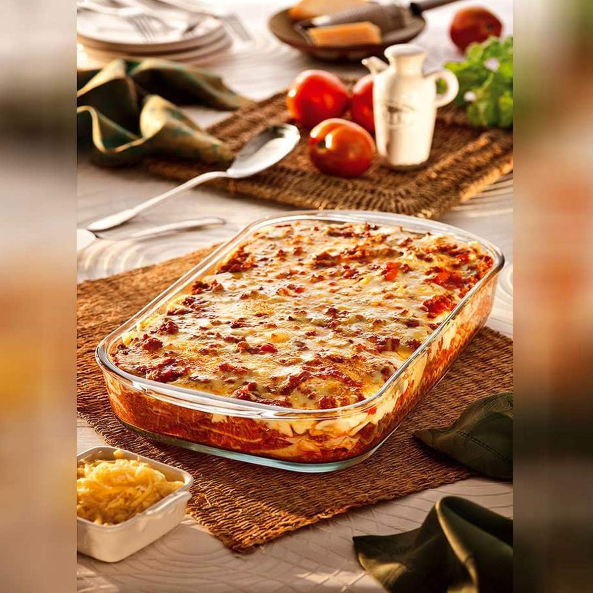 Envase Asador de Vidrio Rectangular 4L con Tapa Plástica 68220201097351