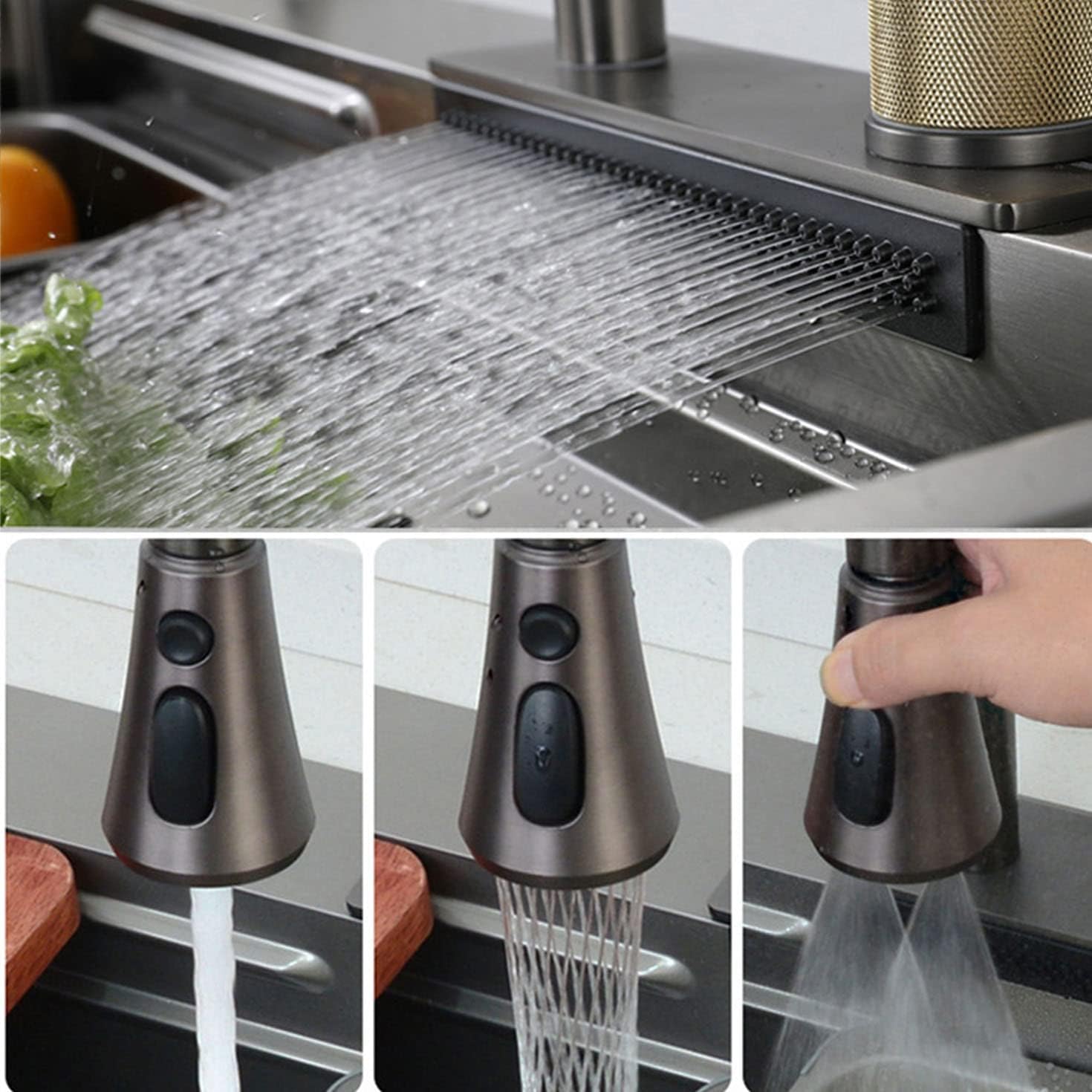 Fregador de Acero Inoxidable 304 1 Tina 3en1 750*450*220mm LS-7545FA Selecto