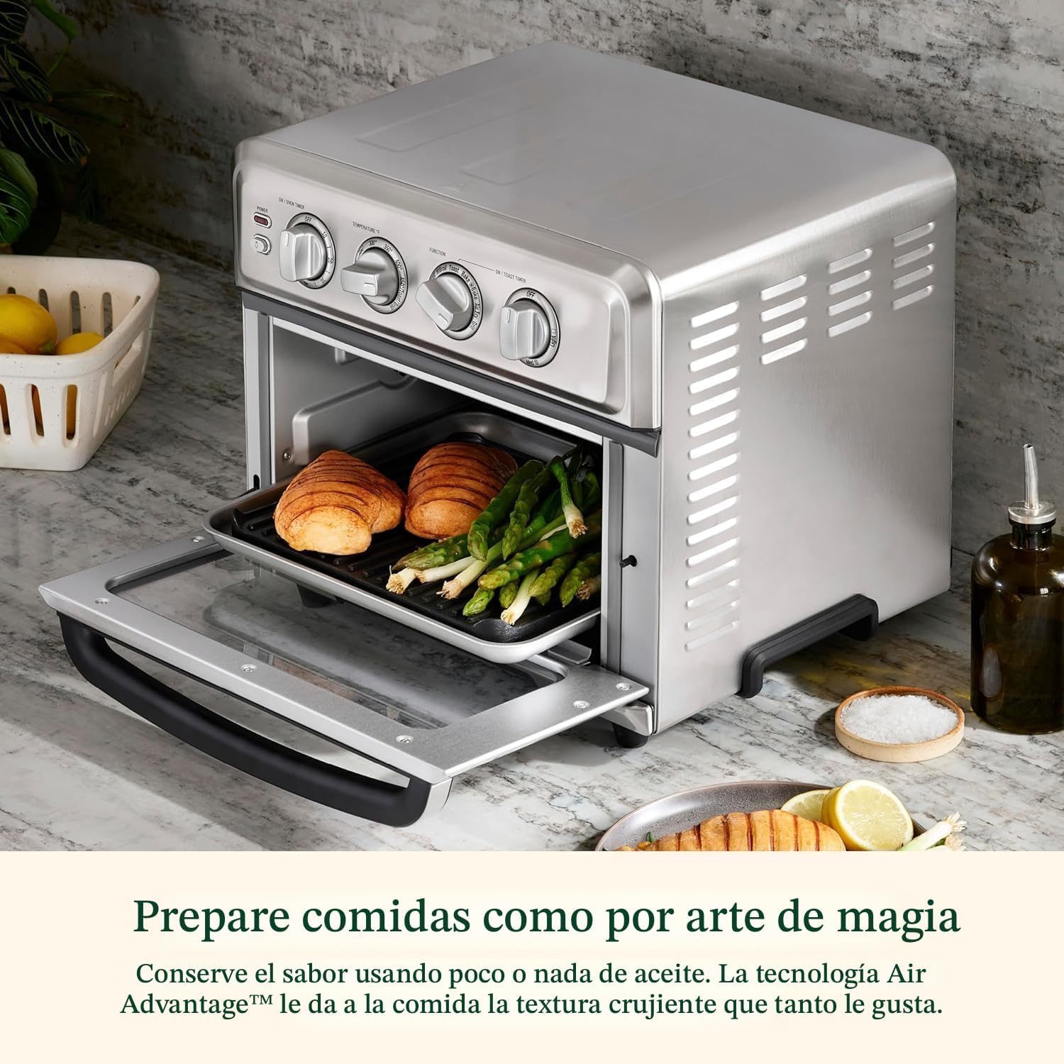 Horno Tostador con Freidora de Aire 8 en 1 1800W 70L Cuisinart TOA-70NAS CUISINART