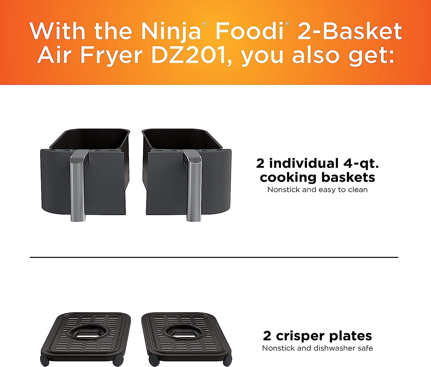 Freidora de Aire Foodi DualZone 6en1 18QT NINJA DZ201 NINJA