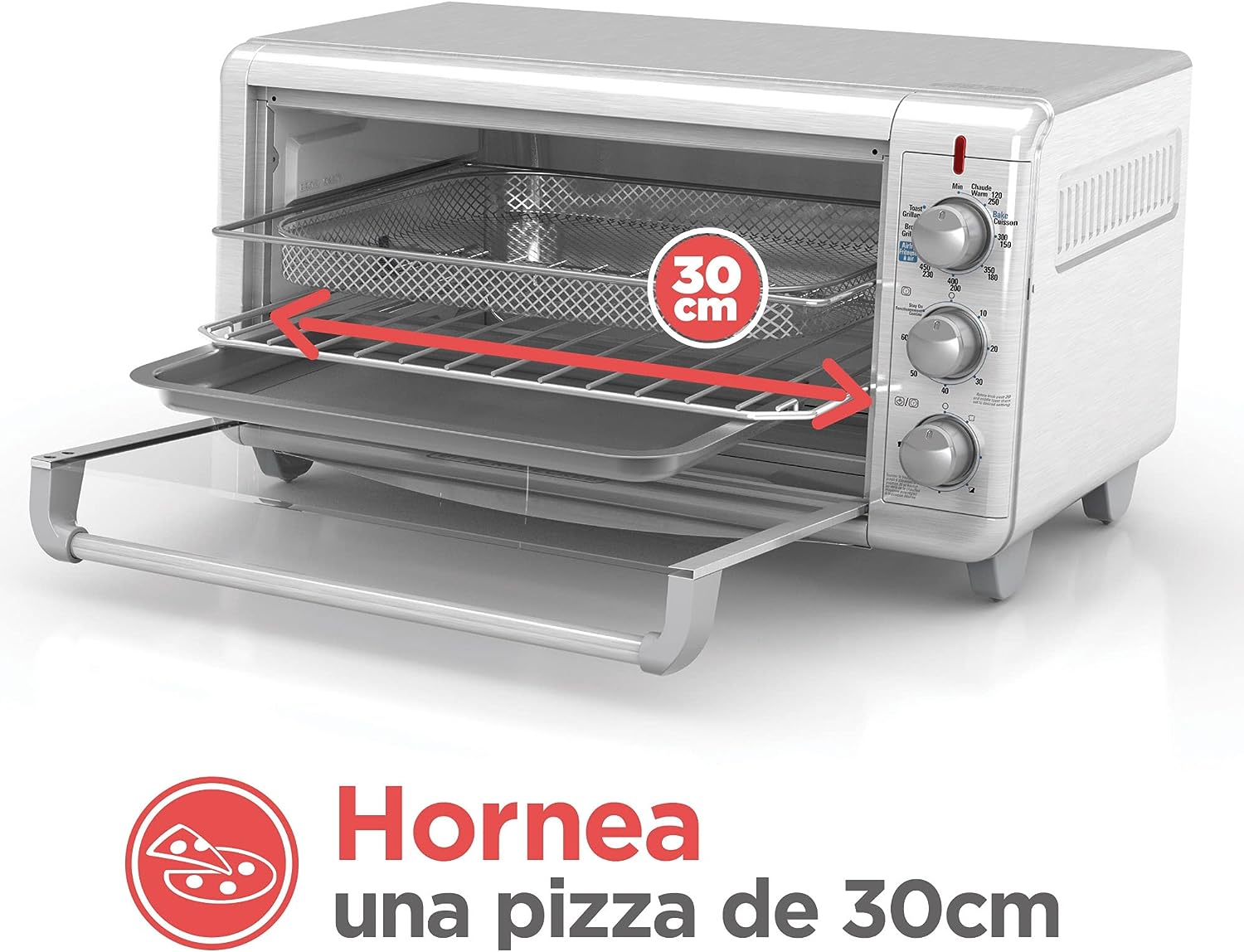 Horno con Freidora de Aire Extra Amplio Black and Decker TO3265XSSLA BLACK + DECKER
