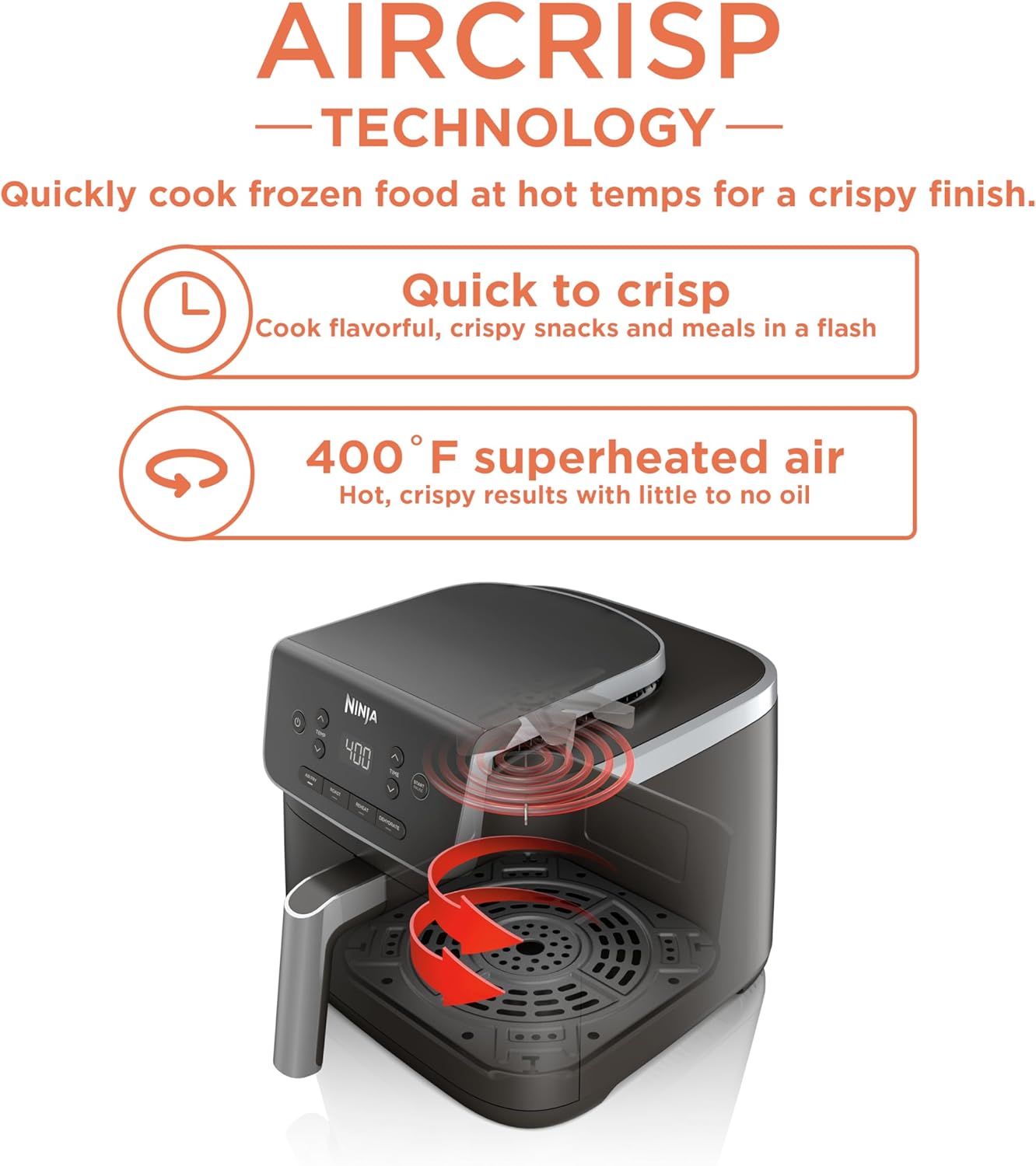 Freidora de Aire Pro 4 en 1 Ninja 5QT AF141LAA NINJA