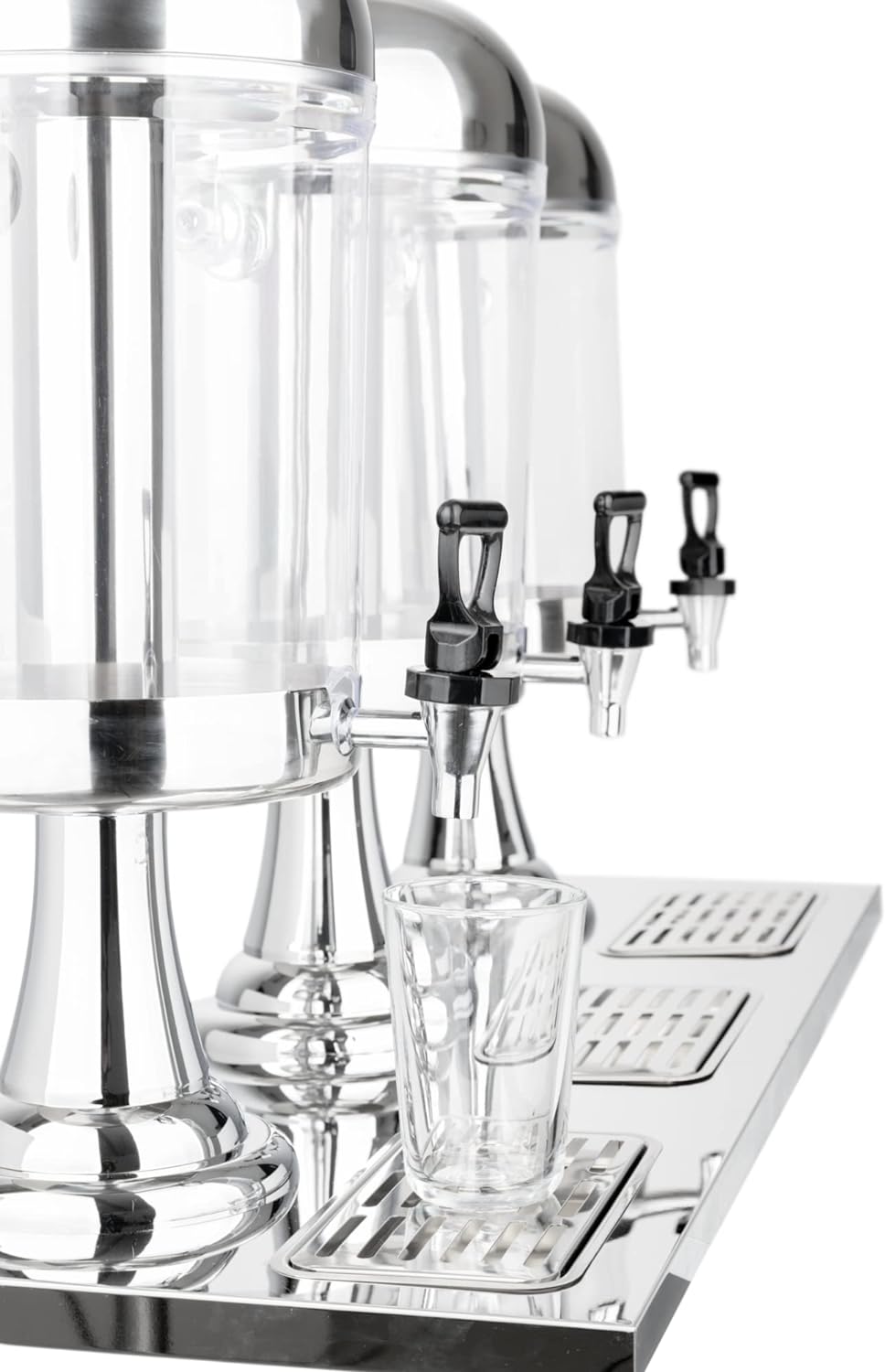 Dispensador de Jugos Triple Hotelero de Acero Inoxidable 8+8+8L JD-83 Chicha. Chichera. Selecto
