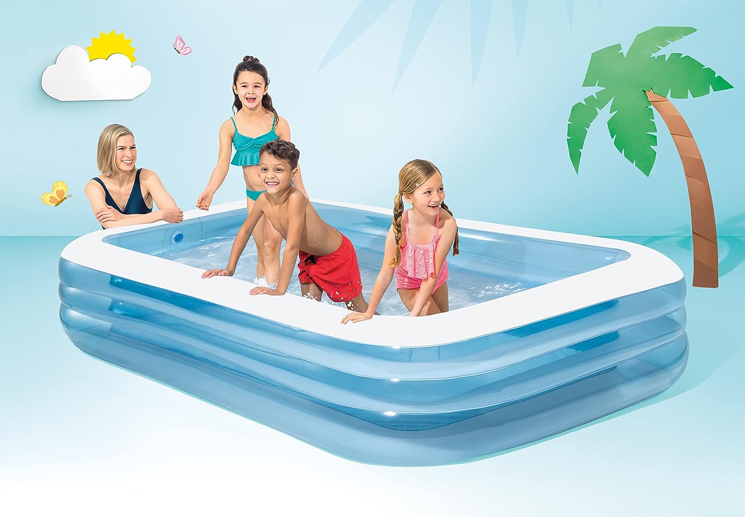 Piscina Rectangular Inflable Celeste 305x183x56cm Intex 58484-NP INTEX