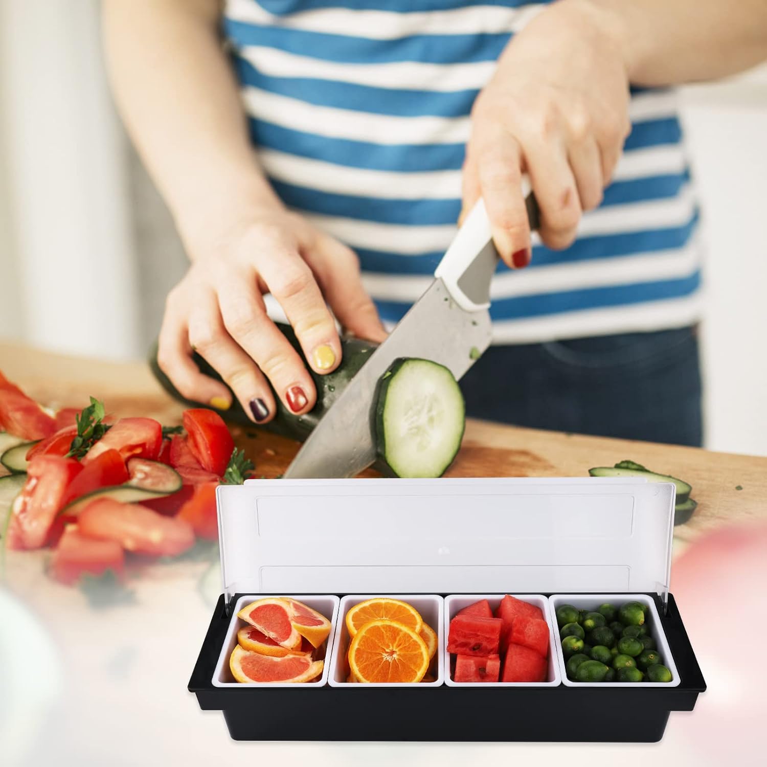 Almacenador de 4 Compartimientos de Plástico 808031-4