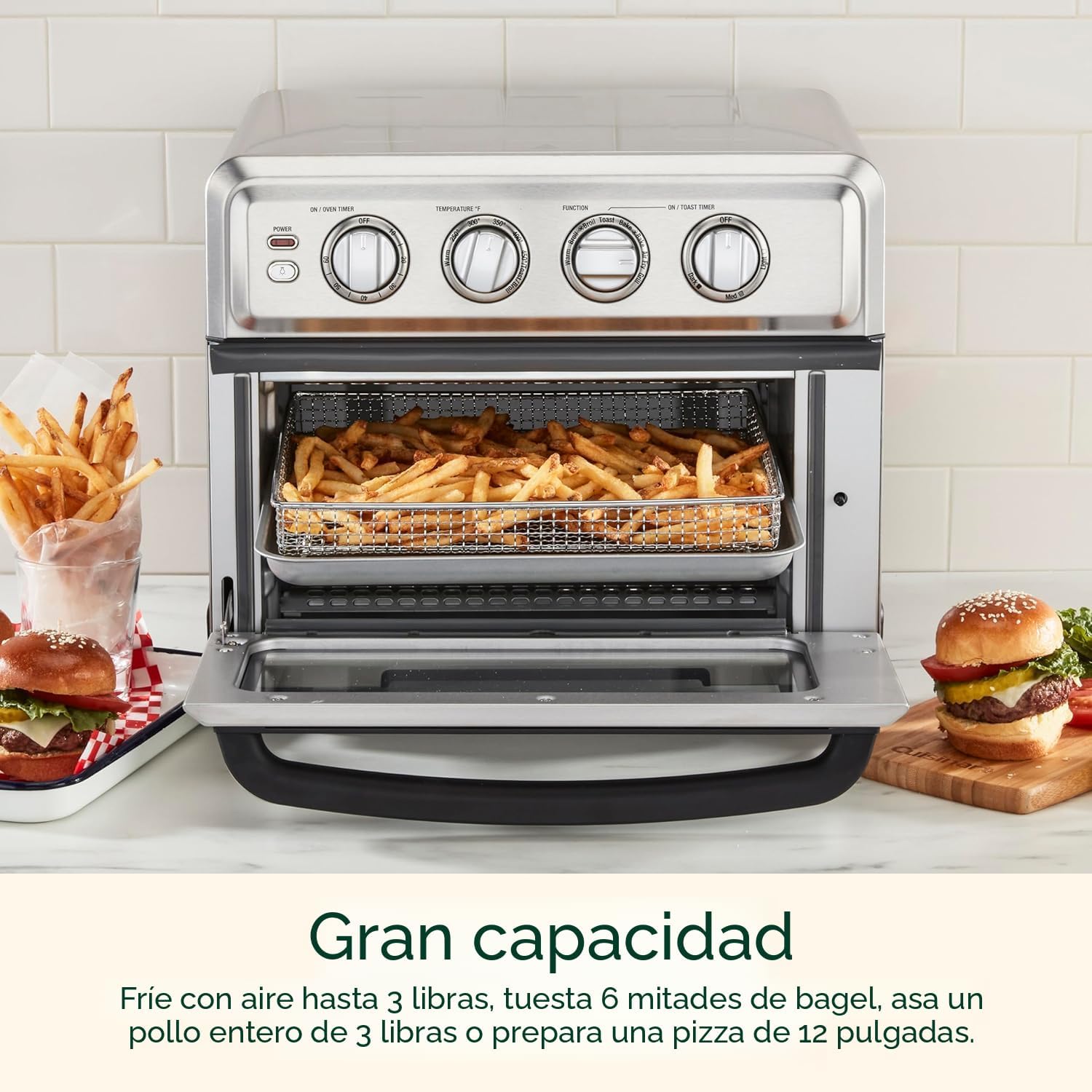 Horno Tostador con Freidora de Aire 8 en 1 1800W 70L Cuisinart TOA-70NAS CUISINART