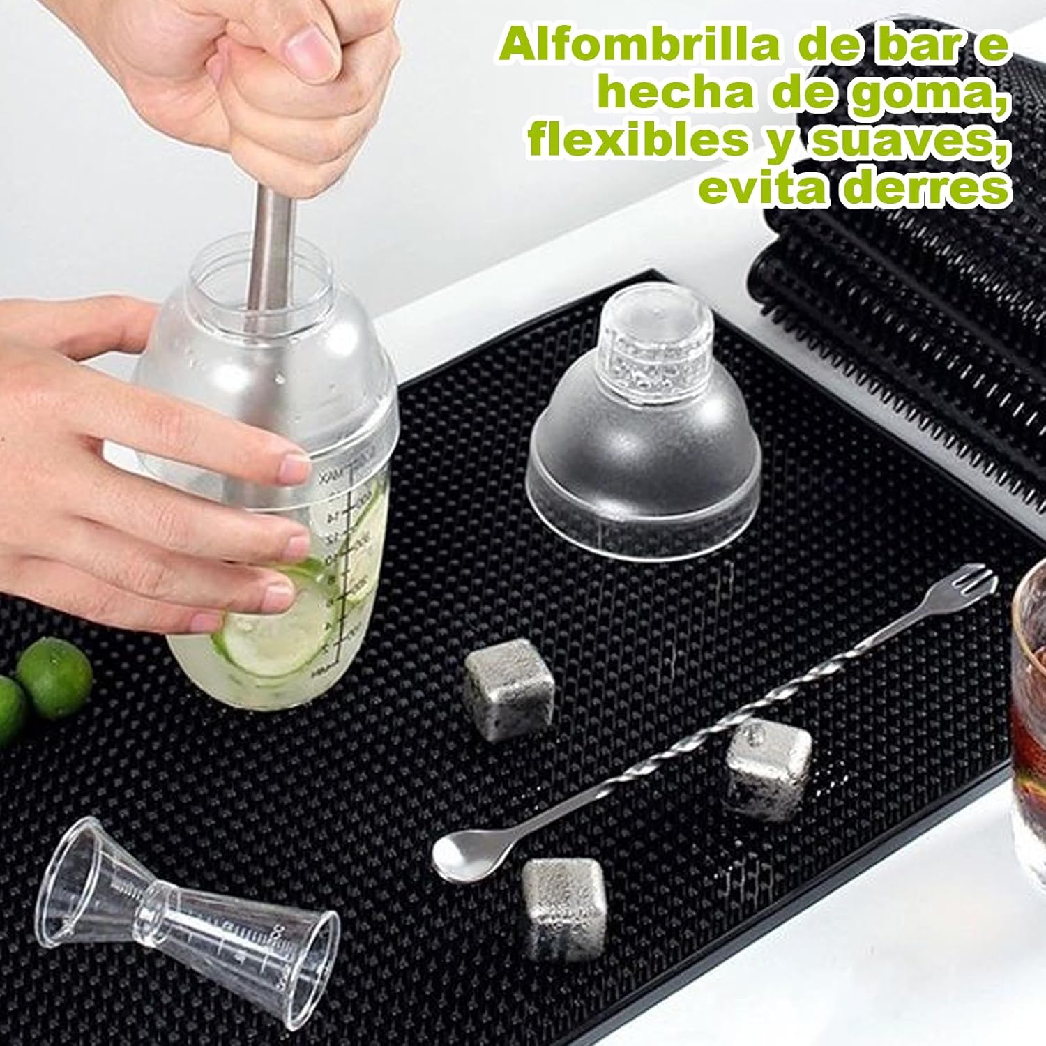 Tapete para Bar de PVC Negro 60x30cm HVB309