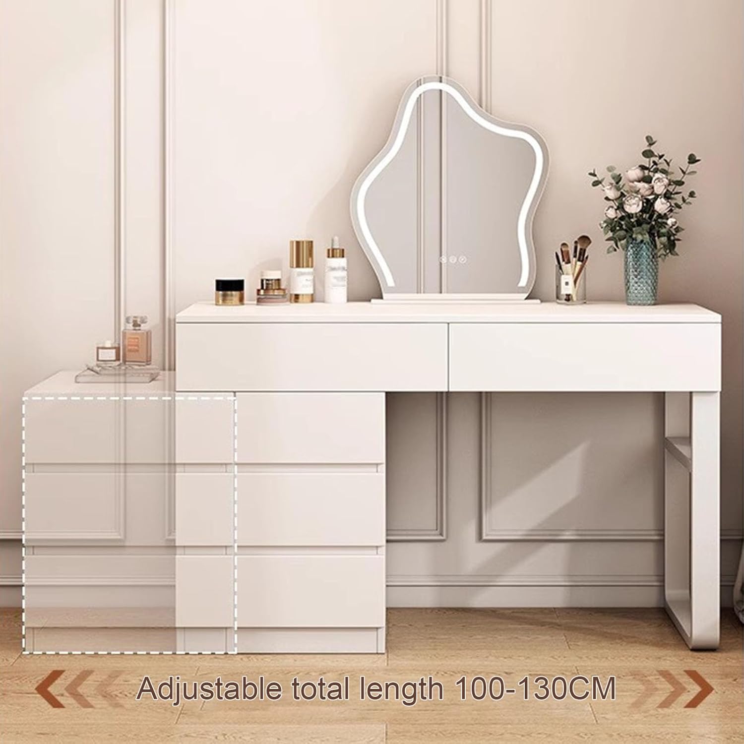 Tocador Blanco 5 Gaveteros No Incluye Espejo 73x130x40cm SZT007803 Selecto