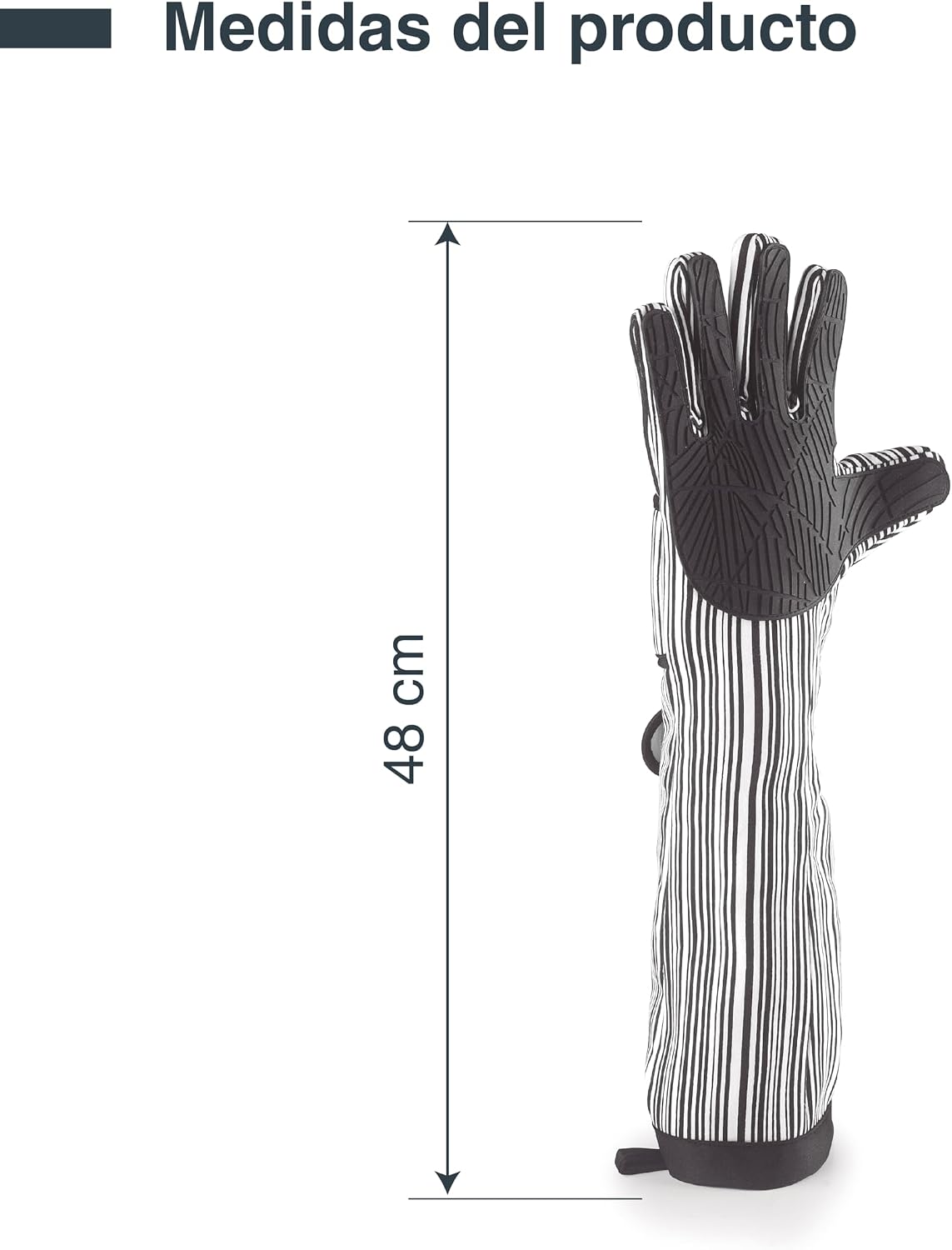 Par de Guantes para Horno Universal XL 48 cm Algodón y Silicona Lacor ES-60068