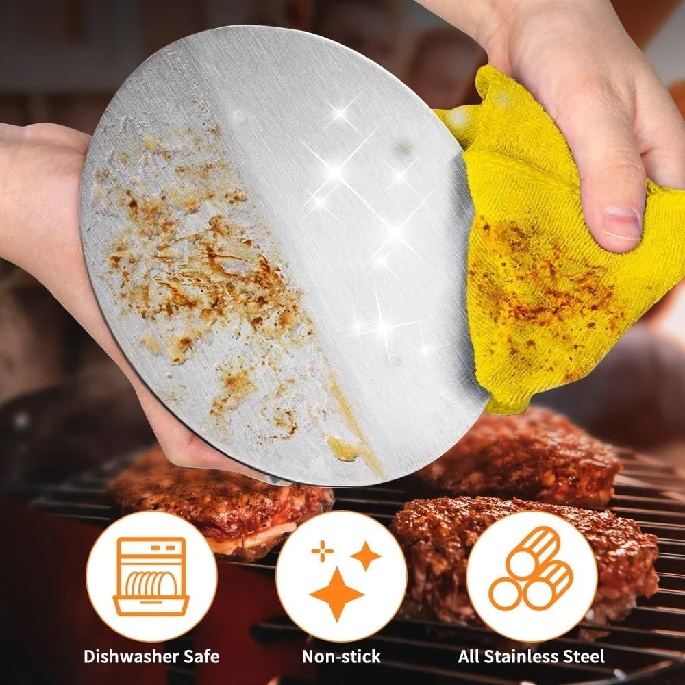 Prensa de Hamburguesa de Acero Inoxidable Circular 14cm HVB910 Selecto
