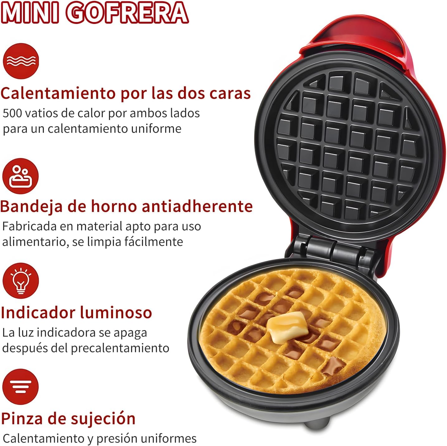 Mini Waflera Eléctrica 550W Lotus LT-9847 Waffle. Wafflera. LOTUS