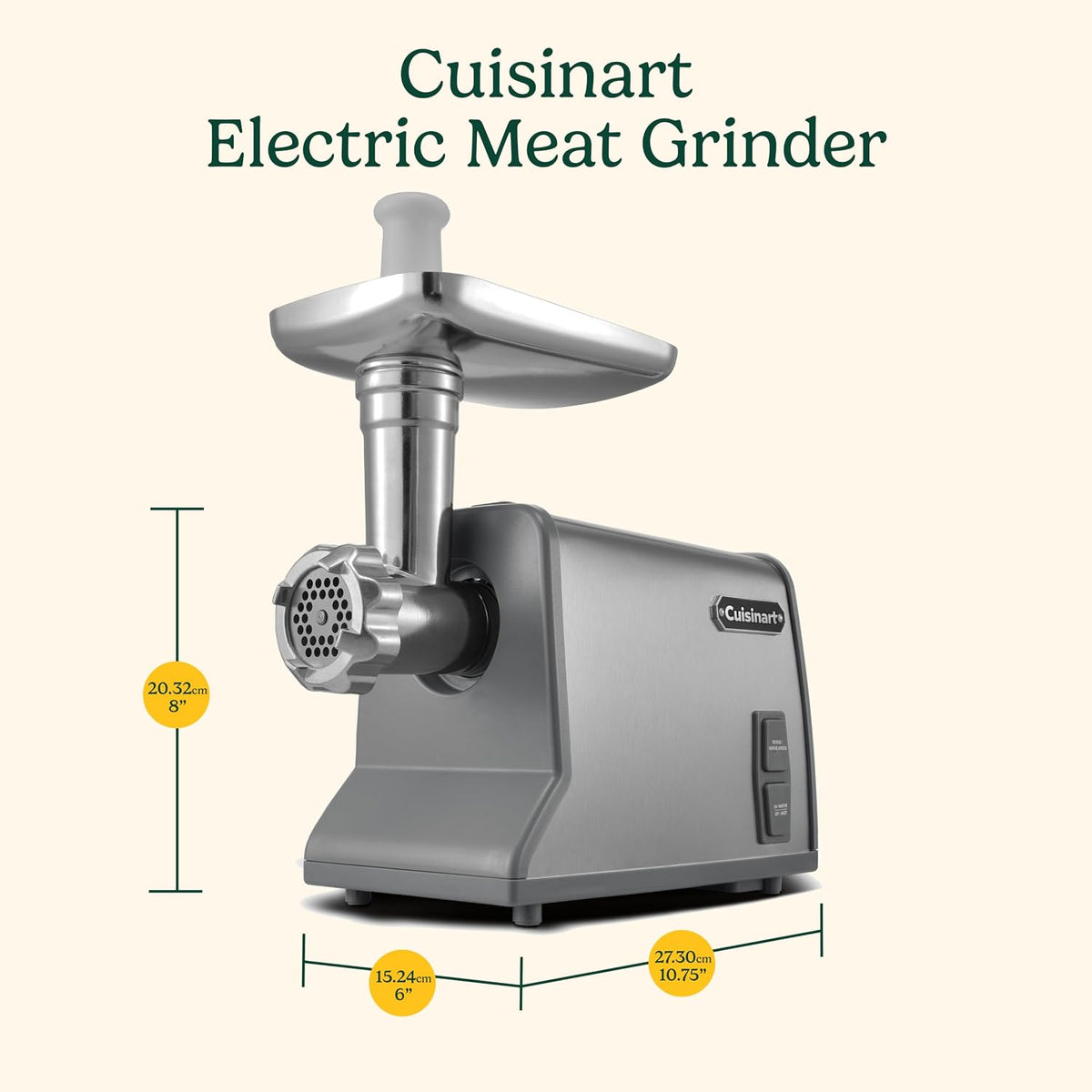 Molino Eléctrico para Carne Cuisinart 300W de Acero Inoxidable MG-220C