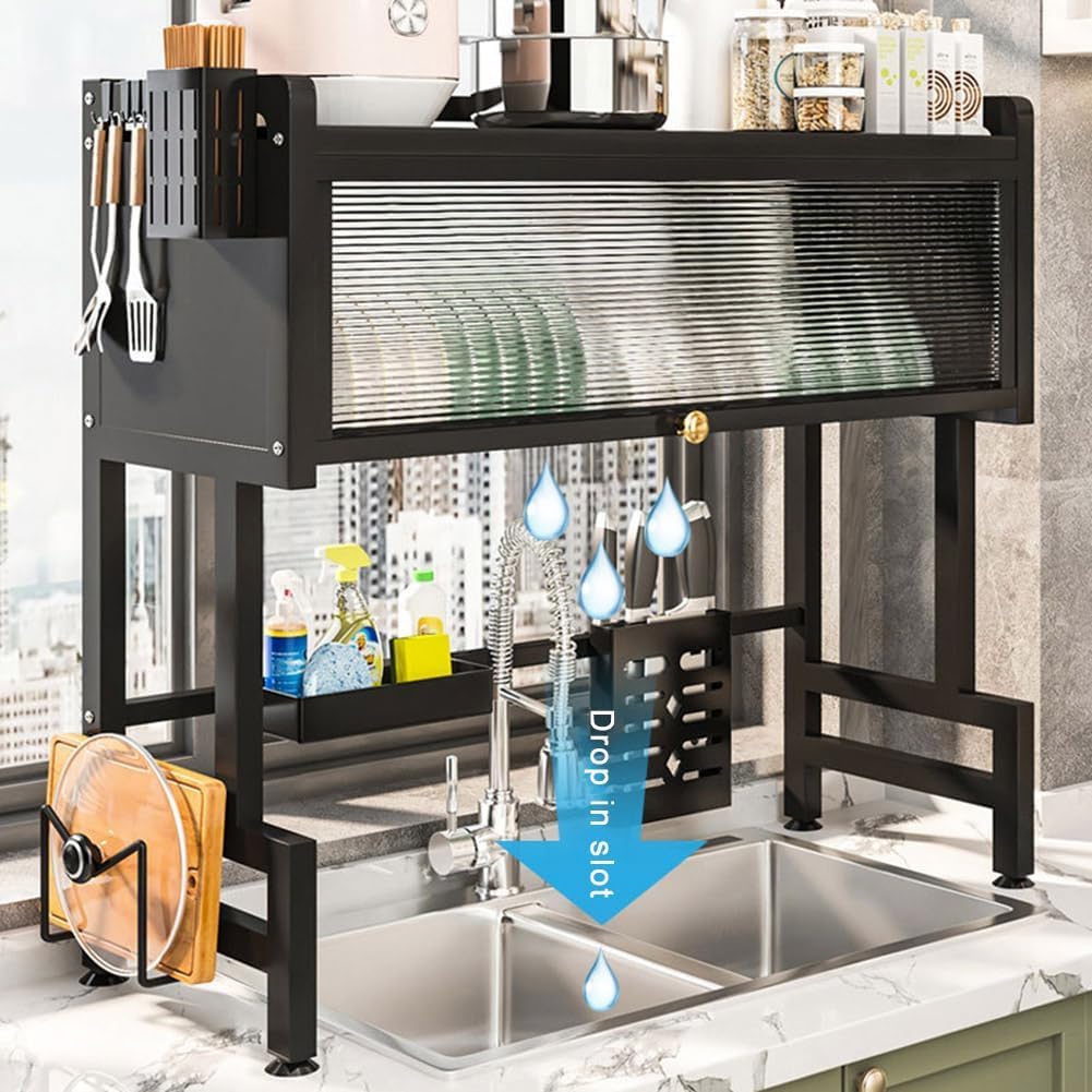 Escurridor de Platos de Metal Negro 78x85x30cm 401960 Selecto