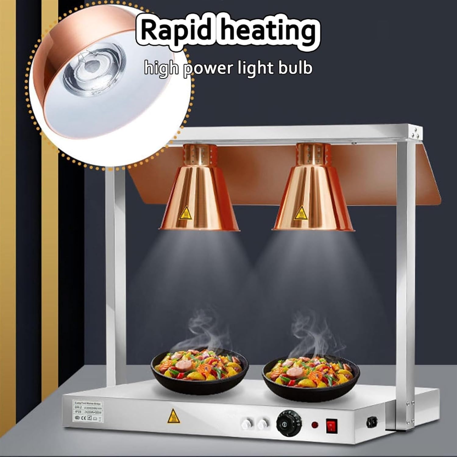 Set 2 Lámparas Calentadoras de Comida 780*530*700mm HTC-2F