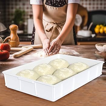Bandeja Plástica para Fermentar Masa de Pizza Blanco 655*455*80mm HVB-DB180