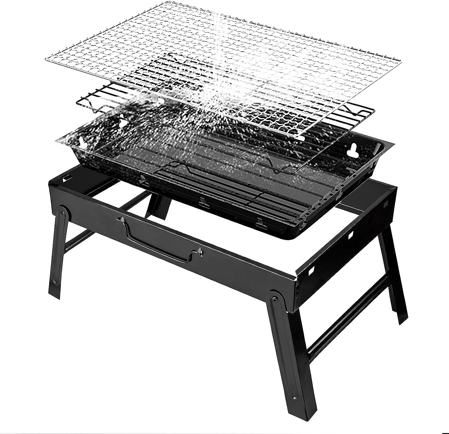 Mini Parrilla o Asador a Carbón Rectangular Portátil Metálica ALP-BBQ4429 Barbacoa. Selecto