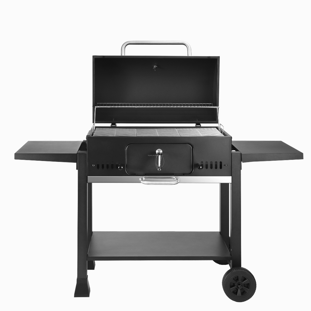 Asador de Carbón Metal Negro 151.5x104.5x61.5cm NS391021 BBQ. Barbacoa. Selecto
