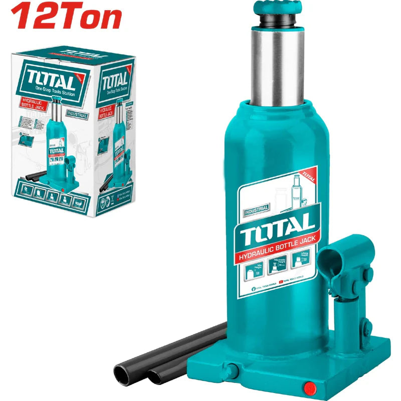 Gato Hidráulico De Botella 12Ton. Con Válvula De Seguridad. Total THT109122 TOTAL