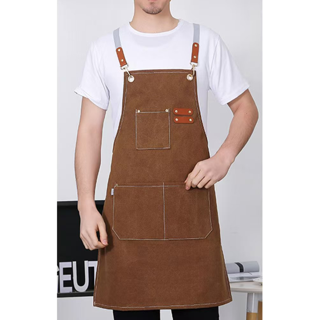 Delantal de Cocina Tipo Jeans Impermeable Chocolate HVB20036 Selecto