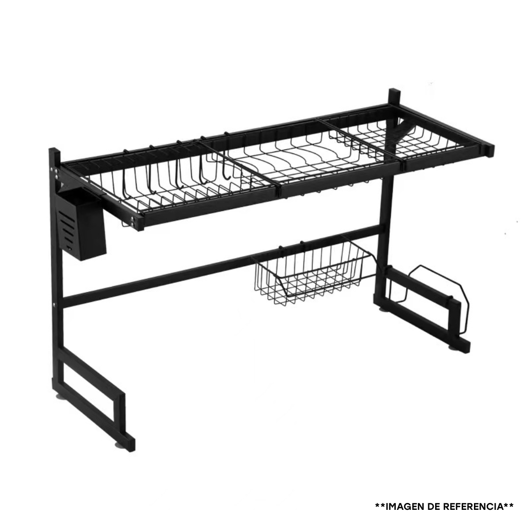 Escurridor de Platos de Metal Negro Sobre Fregador 85x52x31.5cm 401959 Selecto