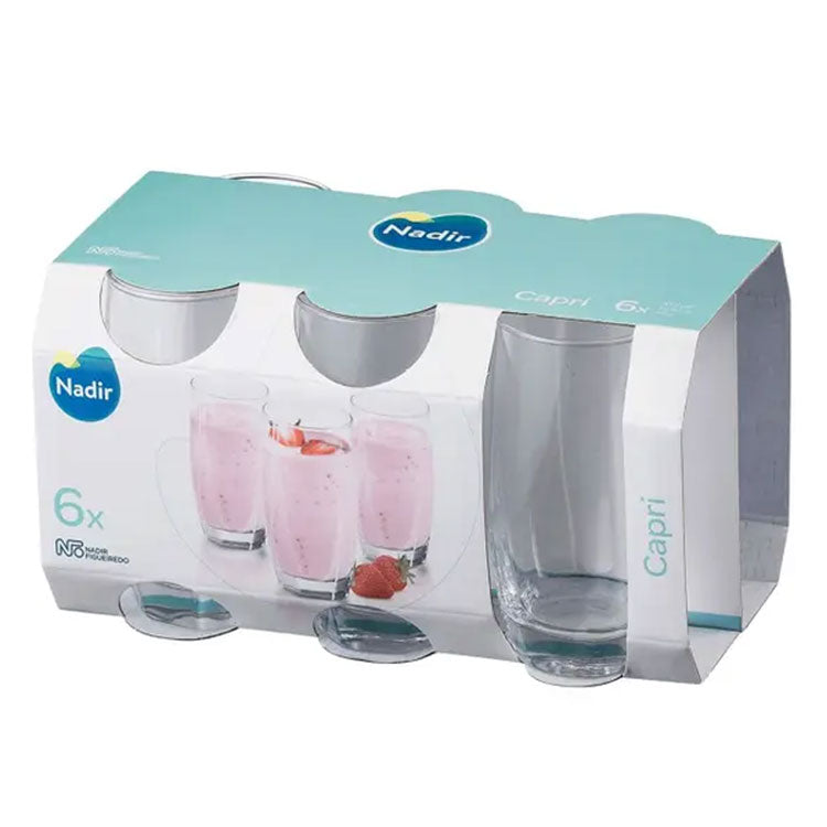 Set 6 Vasos de Vidrio 410ml/13oz Nadir 76180200796555 Nadir
