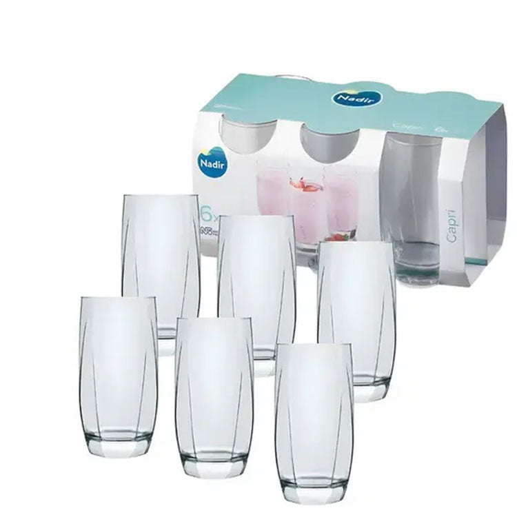 Set 6 Vasos de Vidrio 410ml/13oz Nadir 76180200796555 Nadir