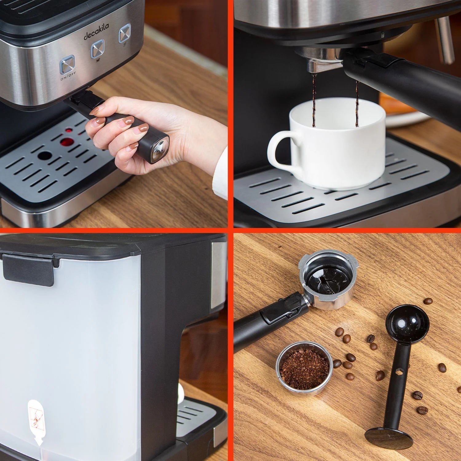 Máquina de Café Espresso 850W. 15Bar. 1.5 Litros Decakila KUCF009B DECAKILA