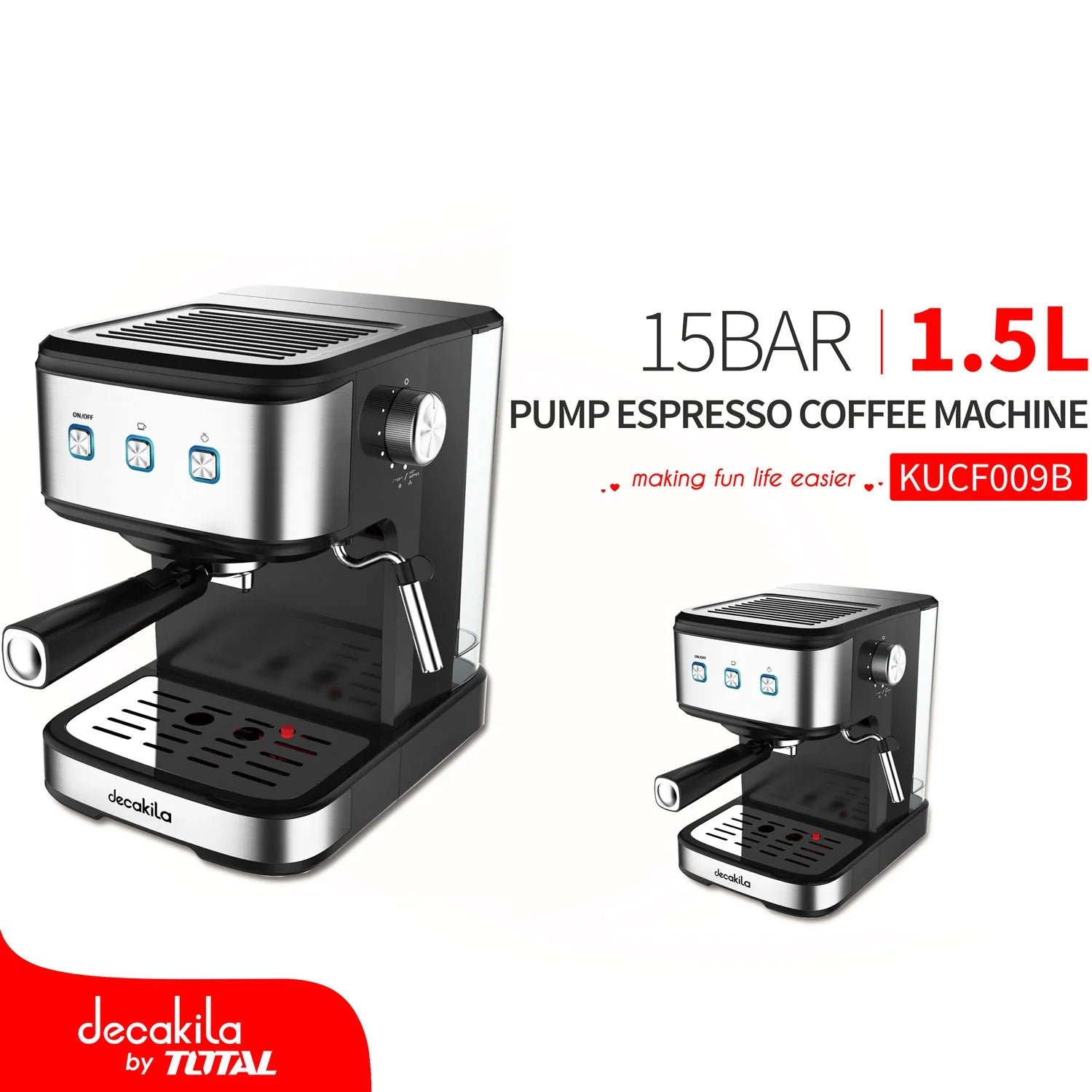 Máquina de Café Espresso 850W. 15Bar. 1.5 Litros Decakila KUCF009B DECAKILA