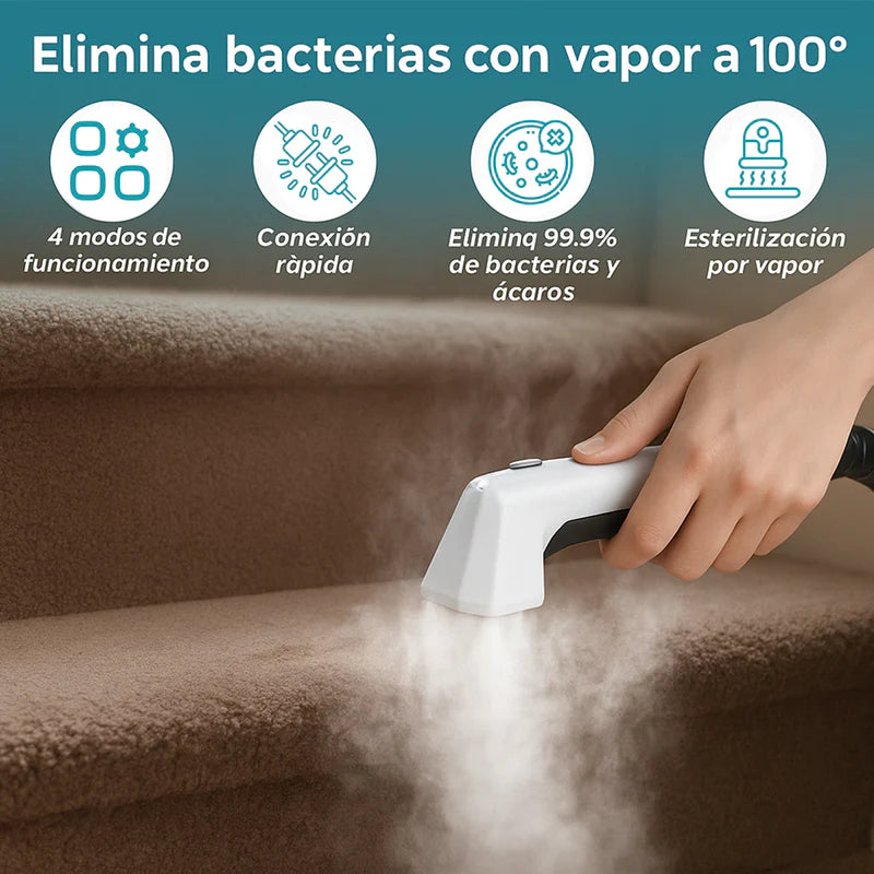Aspiradora De Agua A Vapor Para Limpieza Profunda De Muebles, Alfombras Y Tapicería. Portátil, 1650 W, 120 V, 60 Hz, 2 L, Aspiración 13 Kpa. Spot Cleaner Quitamanchas. SSC001 CARBONE