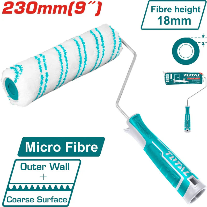 Rodillo De Pintar De Microfibra, Medida 230Mm (9"). Espesor 18Mm. Diámetro 8Mm. Total THT8593D