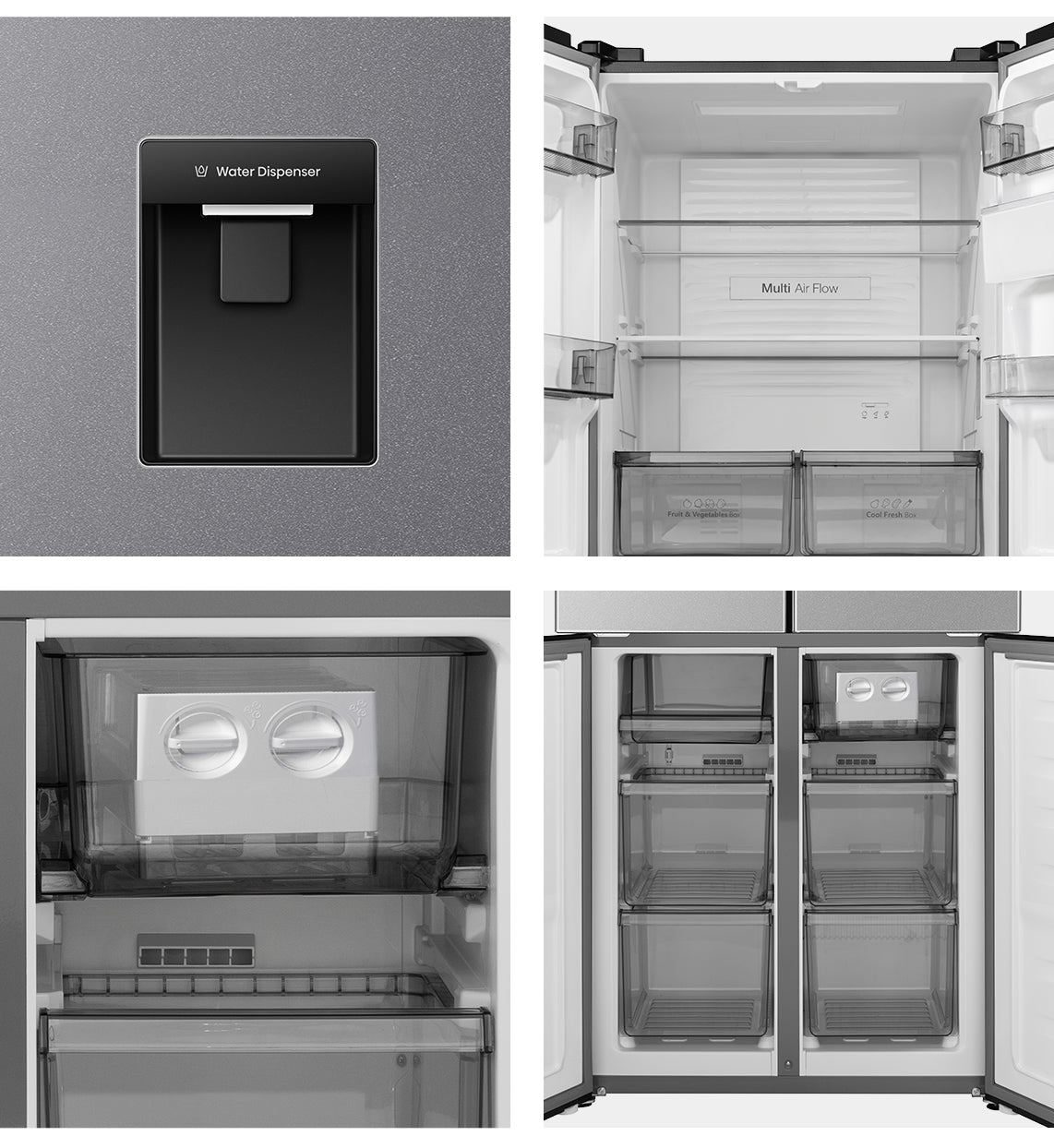 Refrigeradora French Door 14p3 en Acero Inoxidable Inverter con Dispensador de Agua Hisense RQ3P431NMDA