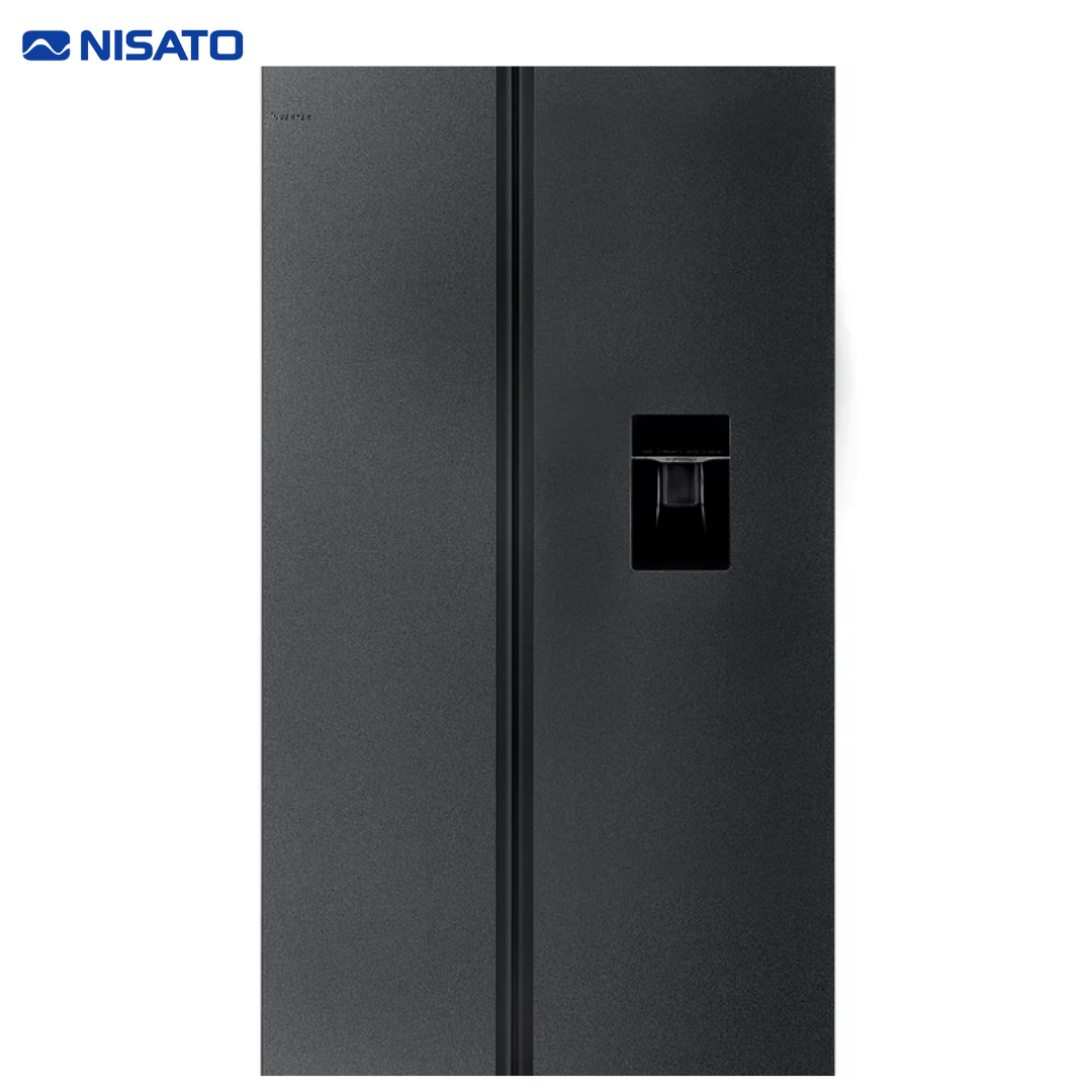 Refrigeradora Side by Side 18.3P3/518L Inverter Acero Inoxidable con Dispensador de Agua Nisato NRF-777INVSWDMH NISATO