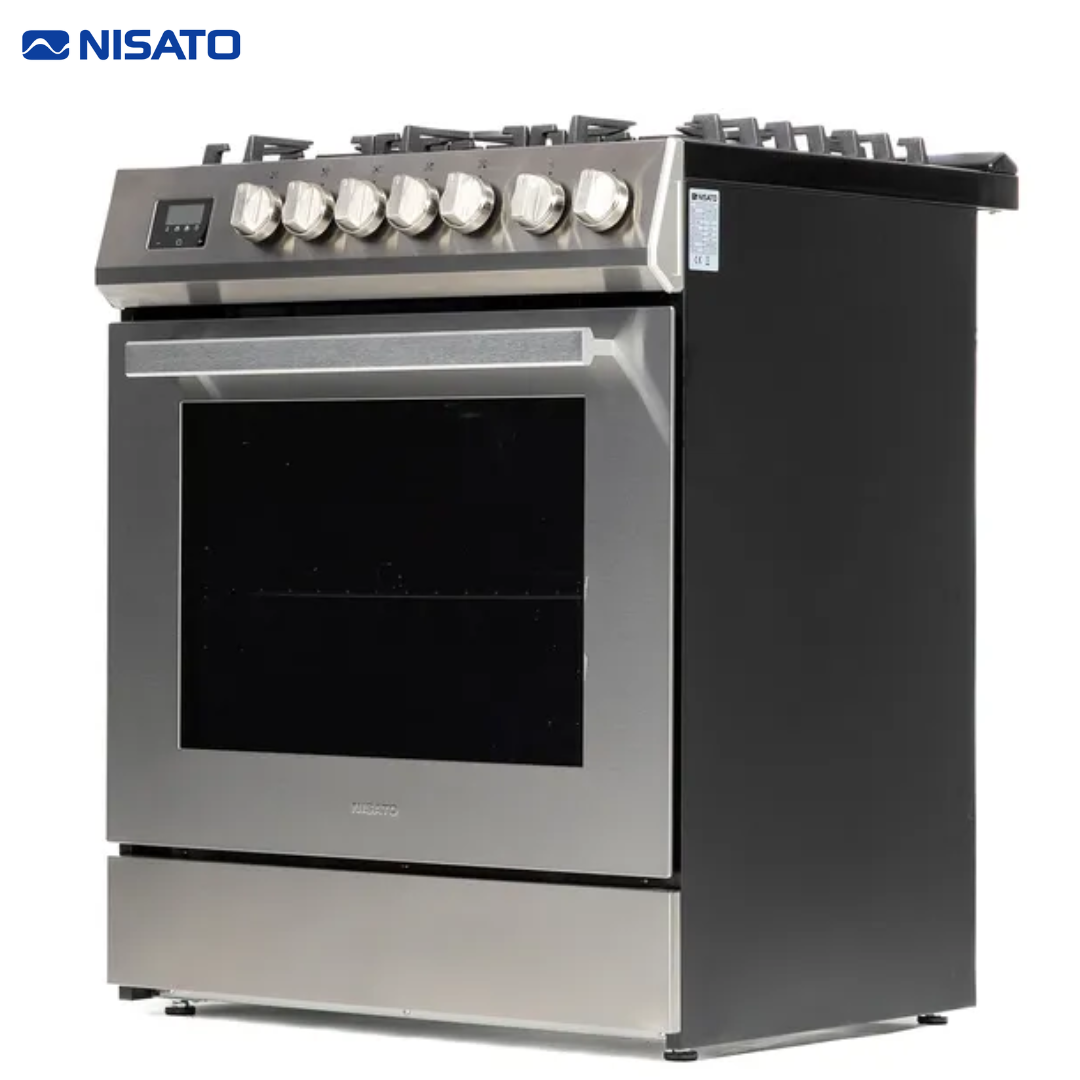 Estufa con Horno 5 Quemadores 30" Silver Pro Semi Profesional Nisato NE-7864DGAZ9