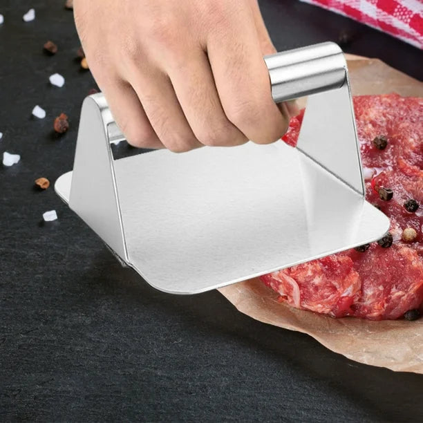 Prensa de Hamburguesa de Acero Inoxidable Cuadrada 14.5cm HVB911 Selecto