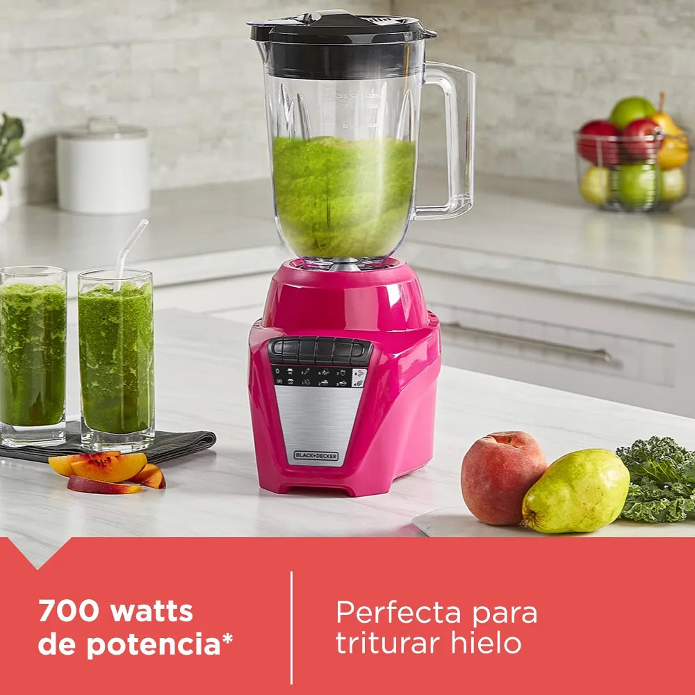 Licuadora Jarra Plástica 1.65LT 700W 8 Velocidades Magenta Black and Decker BL0877-1PDLA BLACK + DECKER