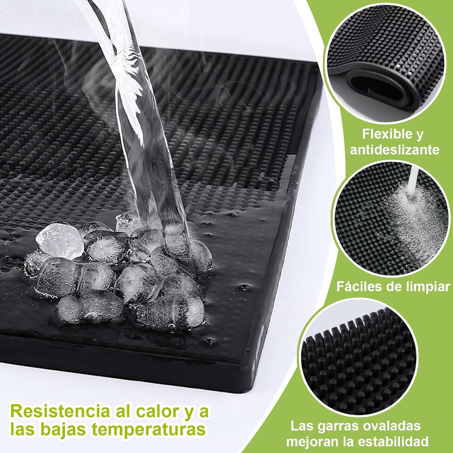 Tapete para Bar de PVC Negro 60x30cm HVB309