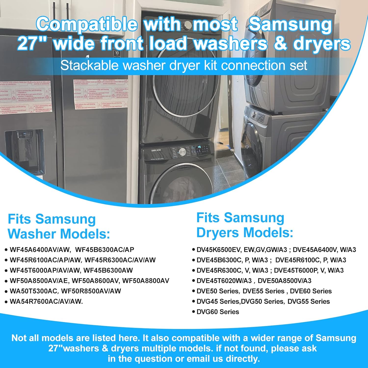 Kit de Apilamiento Stacking Kit para Pares de Lavadoras y Secadoras de Carga Frontal 27" de Ancho Samsung SKK-8K Samsung