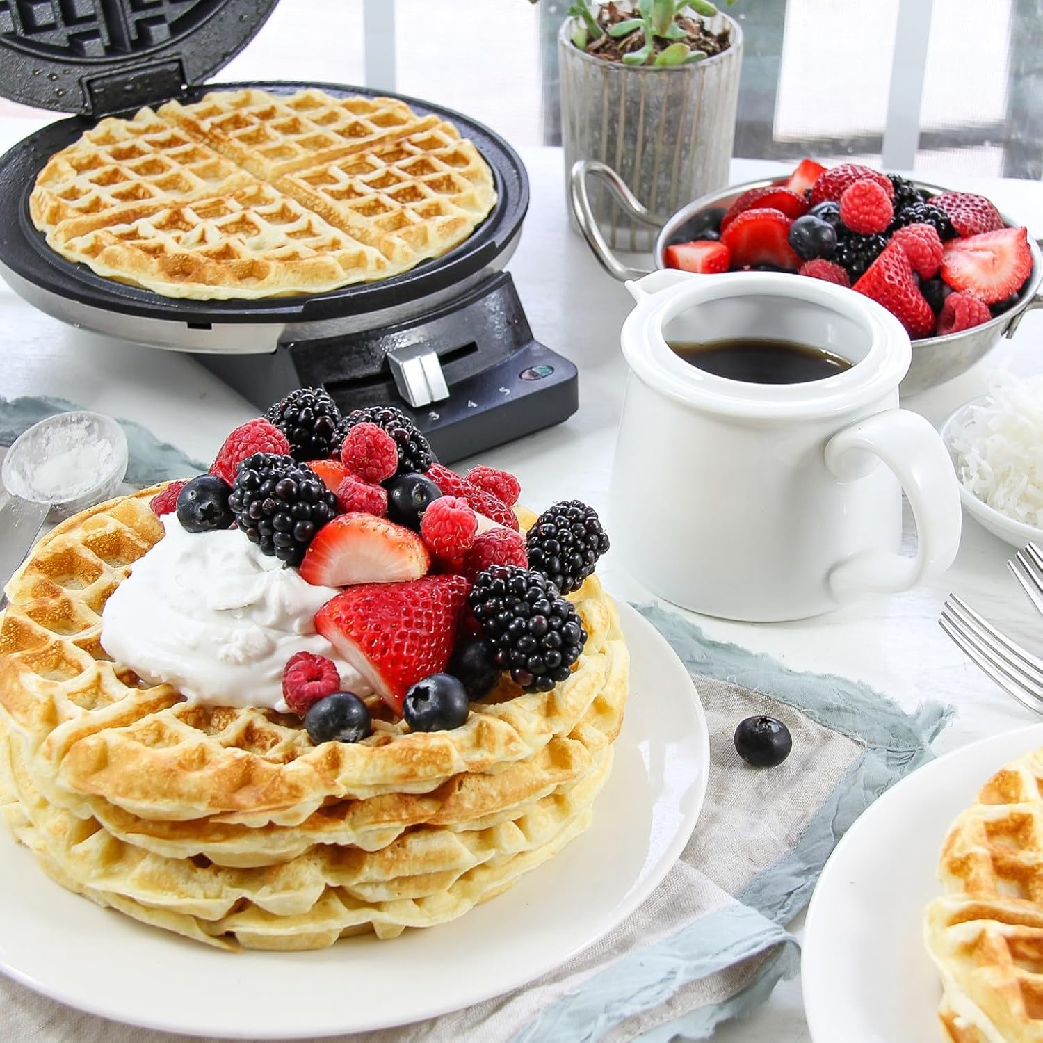 Waflera Eléctrica Redondo Cuisinart WMR-CANAS Waffle. Wafle. CUISINART