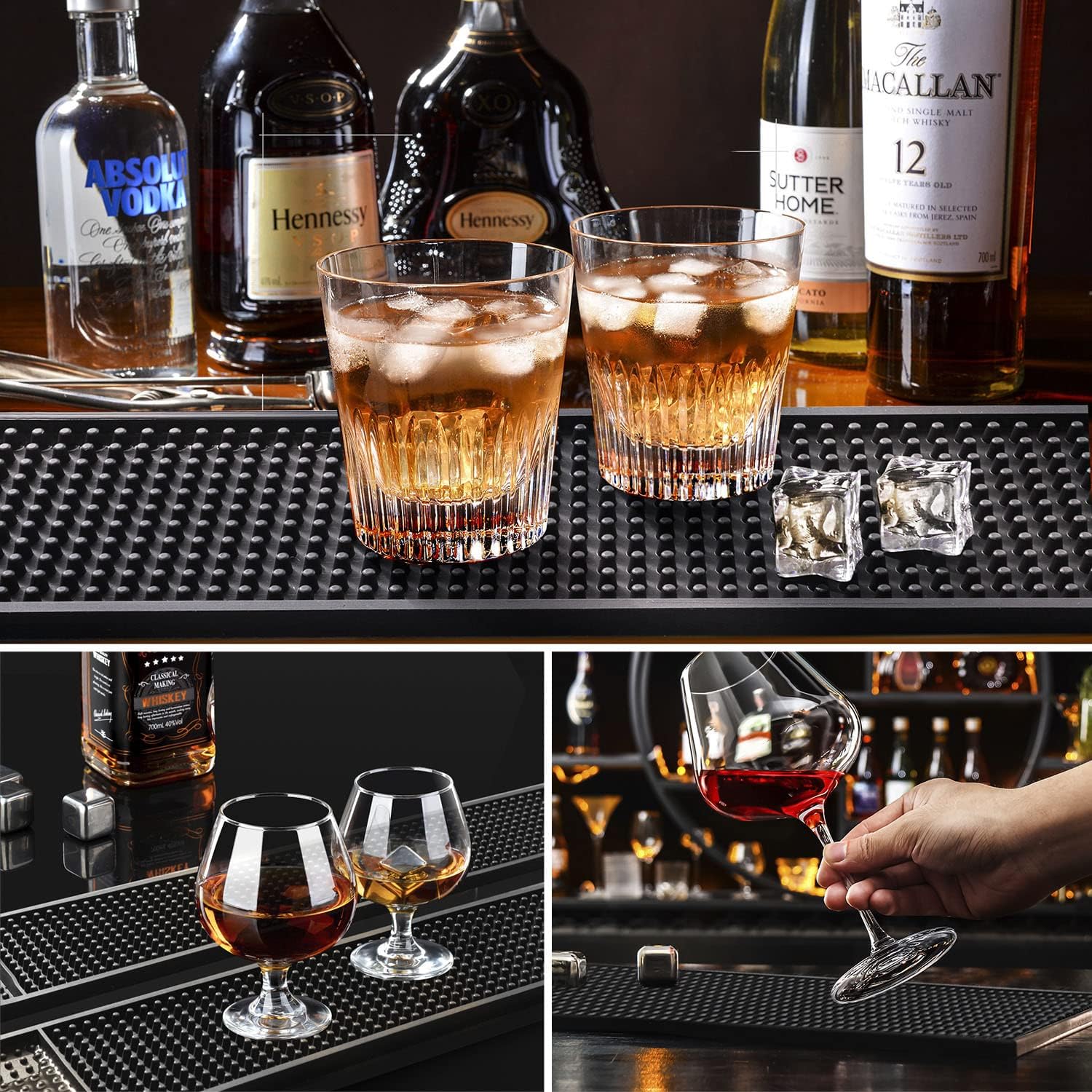 Tapete para Bar de PVC Negro 60x15cm HVB308 Selecto