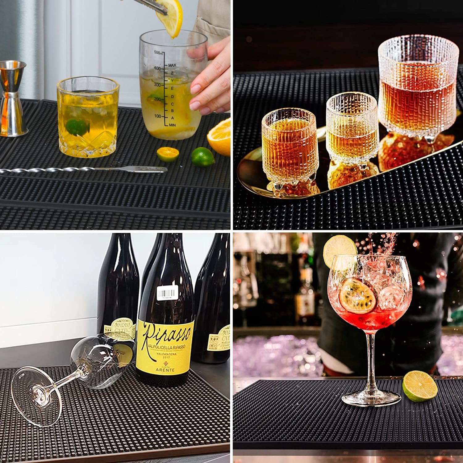 Tapete para Bar de PVC Negro 60x30cm HVB309 Selecto