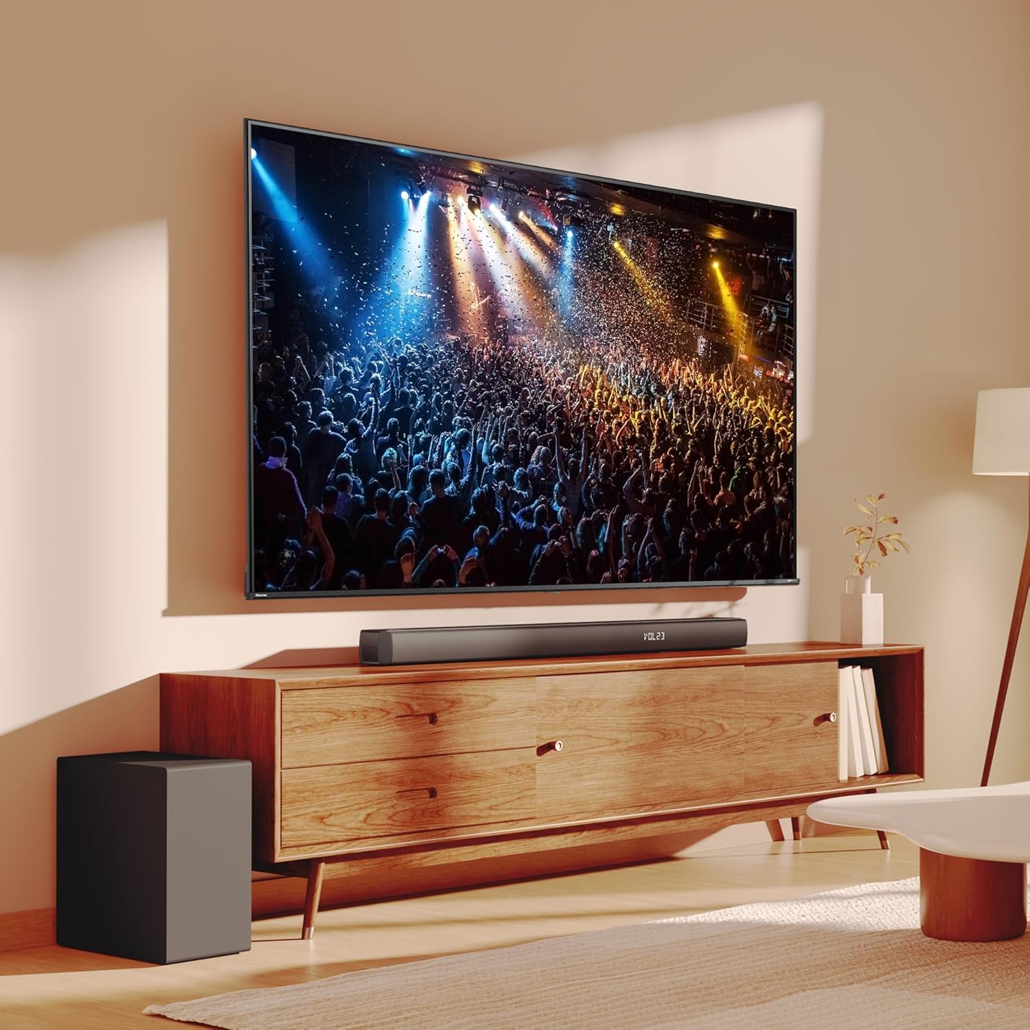 Barra de Sonido 3.1 Canales con Subwoofer Inalámbrico 480W DTS Virtual: X Dolby Digital Plus Bluetooth Hisense HS3100 HISENSE