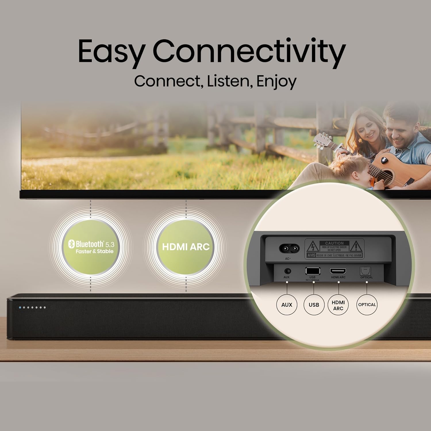 Barra de Sonido 2.1 Canales Dolby Audio 6 Modos de Sonido 240W Bluetooth HS2100 Hisense HISENSE